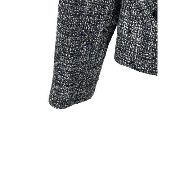 Ann Taylor Petites Womens Tweed Button-Up Blazer Jacket Black White  4P Business - Picture 4 of 9